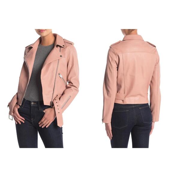 Walter Baker Jackets & Blazers - NWT Walter Baker Lamb Leather Belted Moto Jacket Size Large